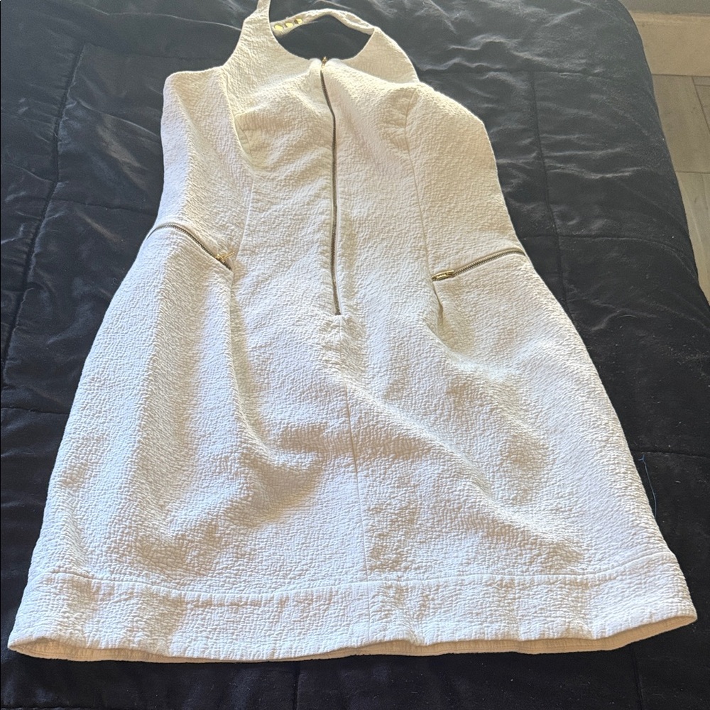 Calvin Klein Ivory Textured Backless Dress - Picture 6 of 7